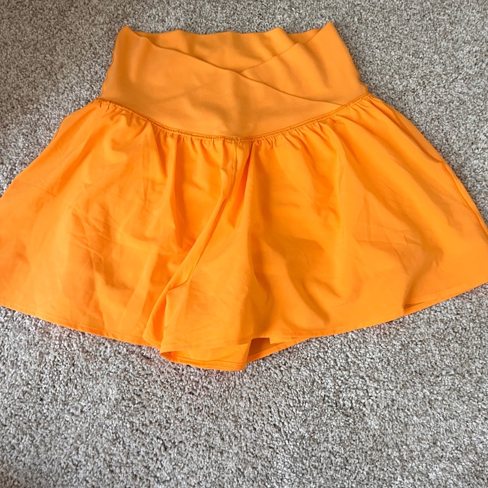Orange aerie crossover shorts